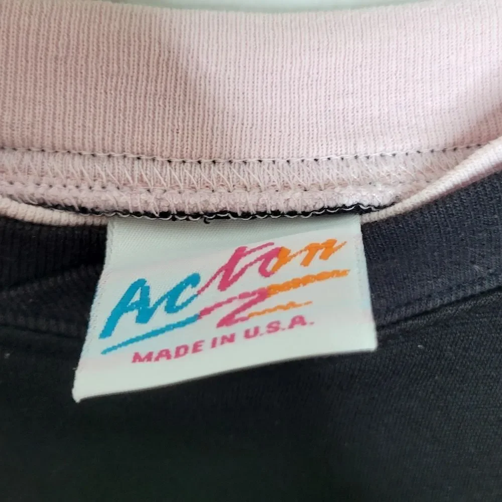 Vintage‎ 80s Acton Cat Face Printed Sweatshirt Size Large